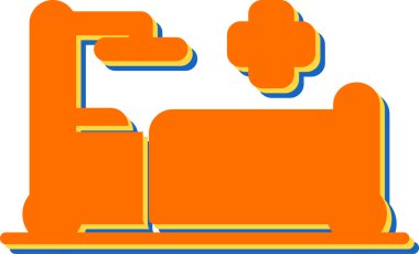 Hastane yatak ikonunun web illüstrasyonu