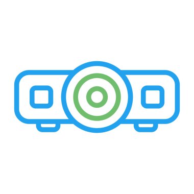 Web sitesi, Mobil, Sunum ve Logo Tasarımı için Projektör Simgesi. Vektör İllüstrasyonu