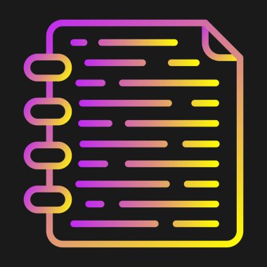 Not Sayfa simgesi, basit vektör illüstrasyonu