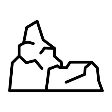 Kayaların simgesi, düz tasarım biçimi  