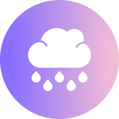 Yağmur Bulutları simge vektör resimlemesi 