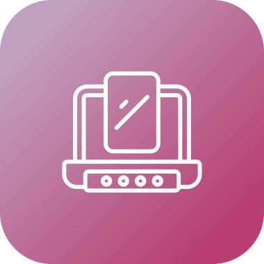 dizüstü bilgisayar simgesi, vektör illüstrasyonu basit tasarım