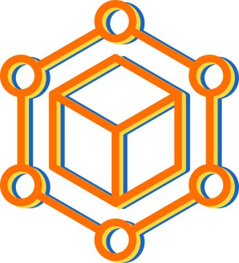 Blockchain web simgesi, basit vektör illüstrasyonu