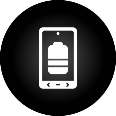 Telefon ekranının pil simgesi, vektör illüstrasyonu basit tasarım