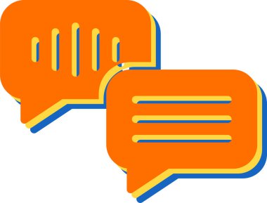 Sohbet balonu simgesi, vektör illüstrasyonu basit tasarım