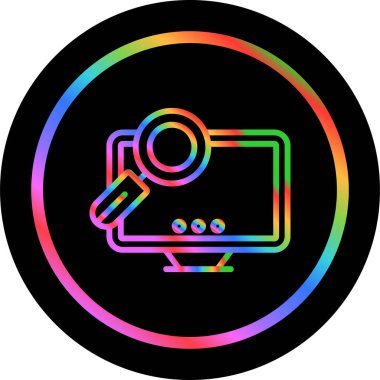 Masaüstü bilgisayar simgesi, vektör illüstrasyonu basit tasarım