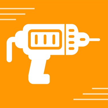 Elektrikli matkap ikonu. Web basit illüstrasyonu.