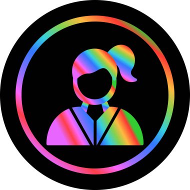 Kadın avatar simgesi, vektör illüstrasyonu basit tasarım