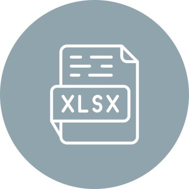 XLSX file icon design, vector illustration