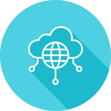 Genel Bulut web simgesi vektör illüstrasyonu 