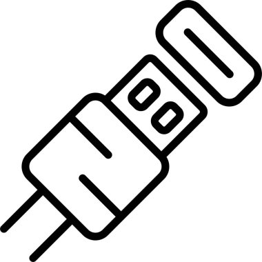  Usb Kablo ağ simgesi vektör illüstrasyonu 