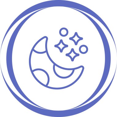 Beyaz arkaplanda ay vektör simgesi, gece simgesi 