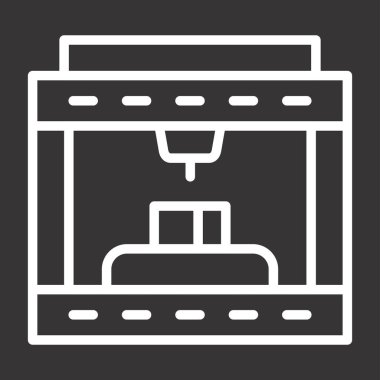 3D baskı simge vektör çizim  