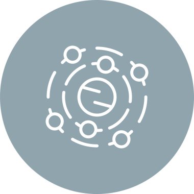 Güneş Sistemi simgesi vektör illüstrasyonu 