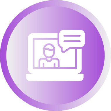 Web Konferansı Web Simgesi illüstrasyonu