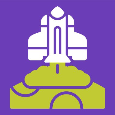 Roket. Web simgesi basit illüstrasyon