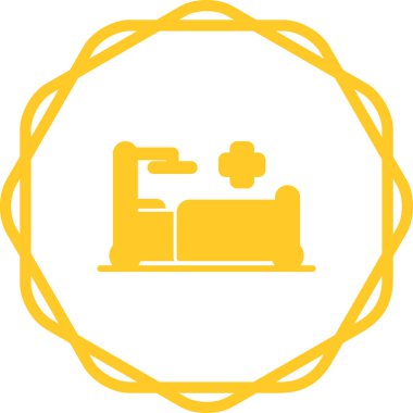 Hastane yatak ikonunun web illüstrasyonu