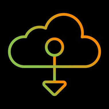  Bulut Yerlisi ikon vektör illüstrasyonu 