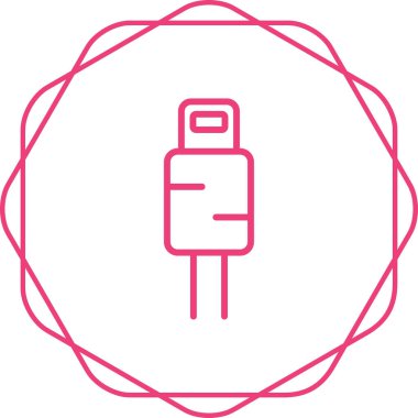 Kablo web simgesi, vektör çizim