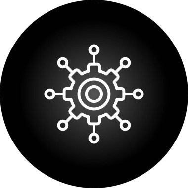 Microservices simgesi, vektör illüstrasyonu basit tasarım