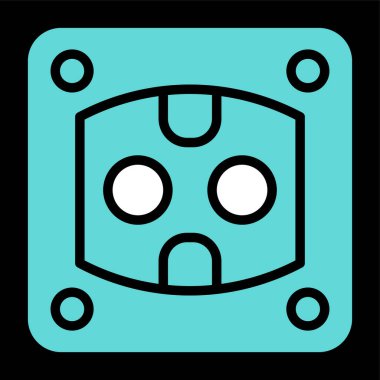 Soket simgesi tasarımı, vektör illüstrasyonu