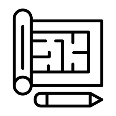 Blueprint web simgesi, basit illüstrasyon