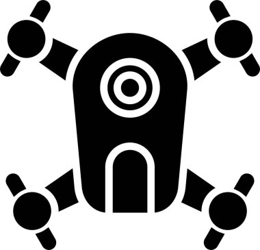 İnsansız hava aracı web simgesi, basit vektör illüstrasyonu