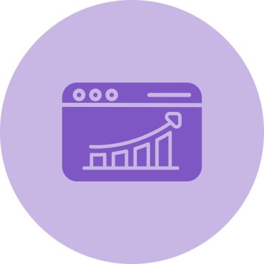 Web Analitik Web simgesi, basit illüstrasyon 