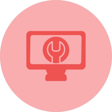 Bilgisayar ekranı simgesini onar. vektör illüstrasyonu