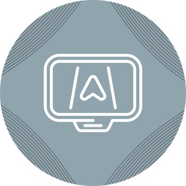 Gps Aygıt Vektör Satırı Simgesi Beyaz Arkaplanda İzole Edildi 