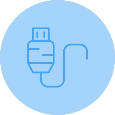  Usb Kablo ağ simgesi vektör illüstrasyonu 
