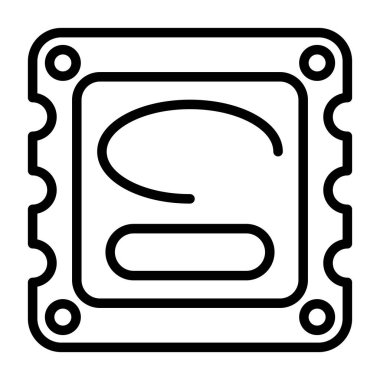 Bilgisayar Cpu simgesinin vektör illüstrasyonu