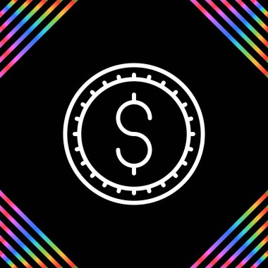 Dolar işareti simgesi, vektör illüstrasyonu basit tasarım