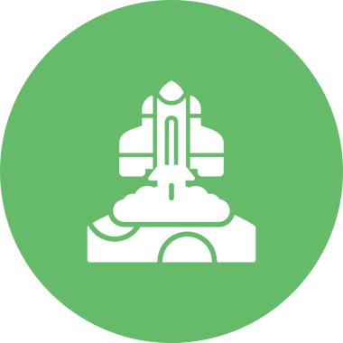 Roket. Web simgesi basit illüstrasyon