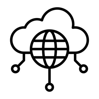 Genel Bulut web simgesi vektör illüstrasyonu 