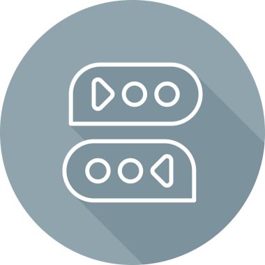 Konuşma simgesi basit düz biçim ana hatları işareti 