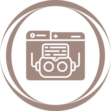 Chatbot düz simgesi, vektör illüstrasyonu 