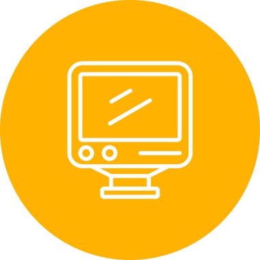 Masaüstü bilgisayar simgesi, vektör illüstrasyonu basit tasarım