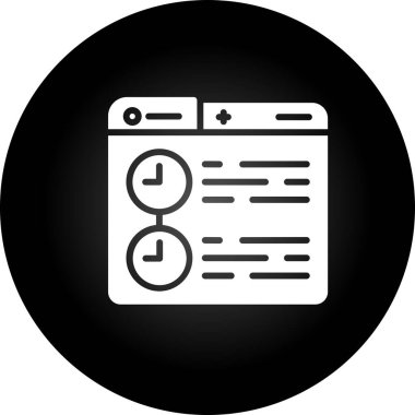 Zaman çizelgesi web simgesi, vektör illüstrasyonu 