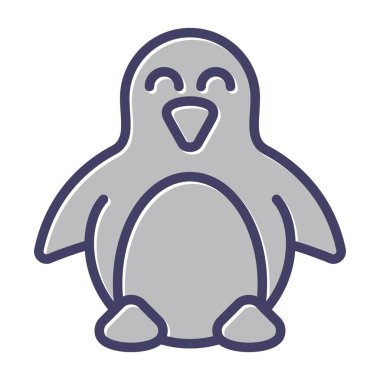Penguen. Web simgesi basit tasarım 