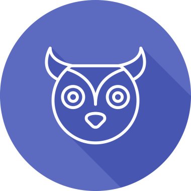 Baykuş. Web simgesi basit illüstrasyon