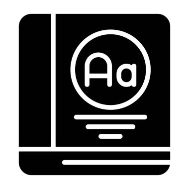 Sözlük web simgesi, basit vektör illüstrasyonu