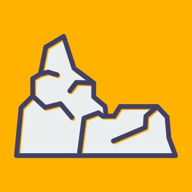 Kayaların simgesi, düz tasarım biçimi  