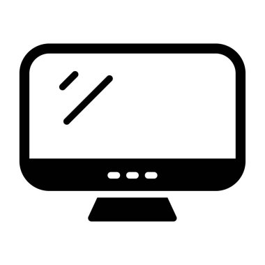 masaüstü monitörü web simgesi, vektör illüstrasyonu