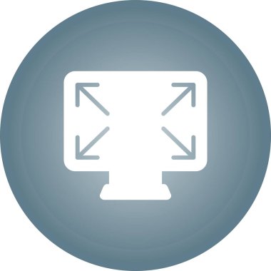 Genişlemeyi gösteren okları olan bilgisayar ekranı simgesi