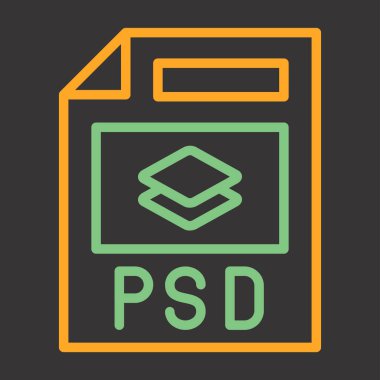 PSD web simgesi, basit vektör illüstrasyonu