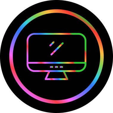 masaüstü monitörü web simgesi, vektör illüstrasyonu