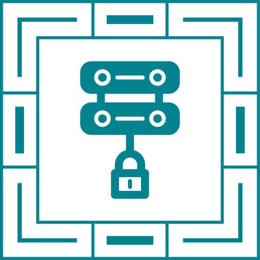 Sunucu Güvenlik simgesi, vektör illüstrasyonu basit tasarım