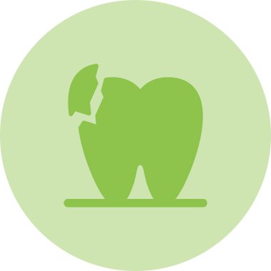 Düz stil olarak kırık diş simgesi