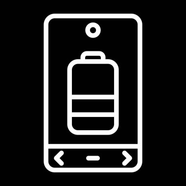 Telefon ekranının pil simgesi, vektör illüstrasyonu basit tasarım